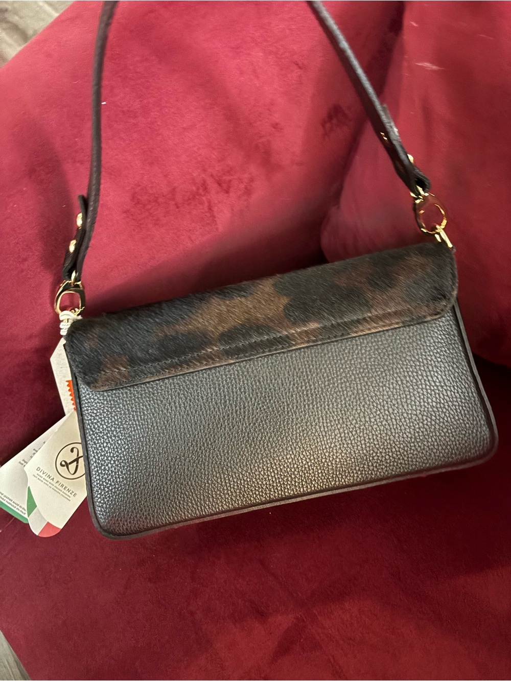 DIVINA FIRENZE
Designer Leopard-Print Crossbody Bag in Brown and - Picture 4 of 13
